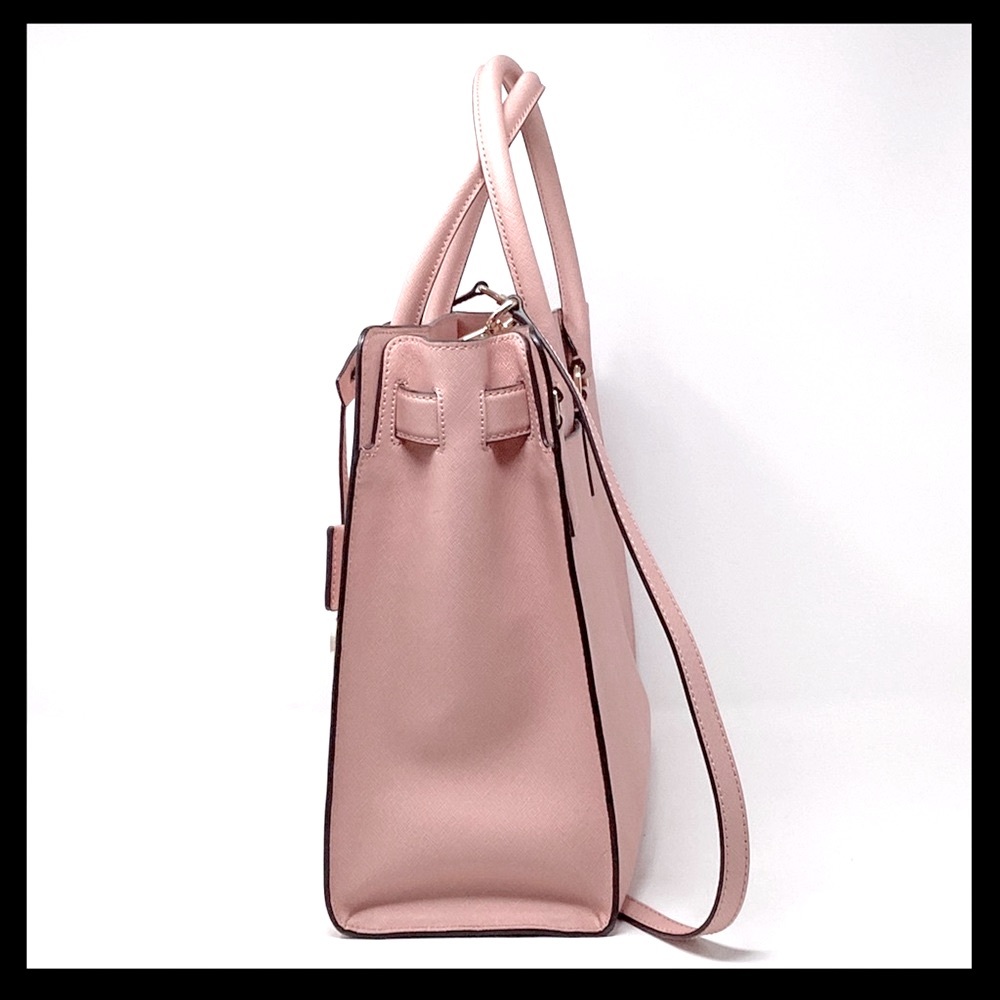 MICHAEL KORS Dillon Large Top Zip Saffiano Leather Satchel Pale Pink - Picture 4 of 12